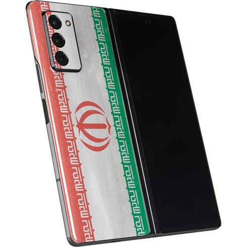 Iran Flag Distressed Galaxy Z Fold2 5G Skin