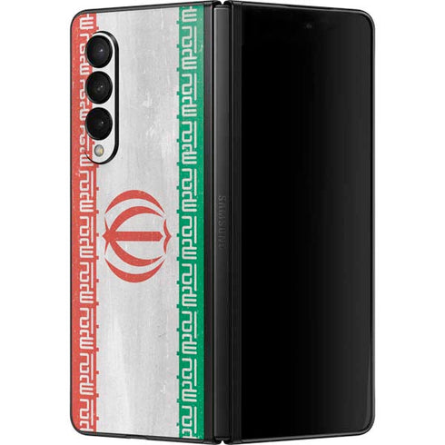 Iran Flag Distressed Galaxy Z Fold3 5G Skin
