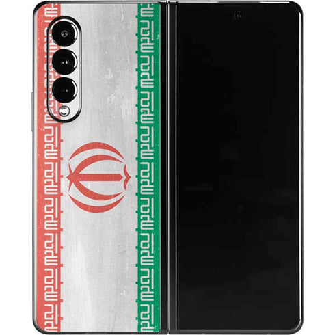 Iran Flag Distressed Galaxy Z Fold3 5G Skin