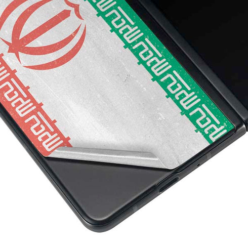 Iran Flag Distressed Galaxy Z Fold3 5G Skin