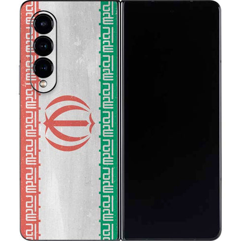 Iran Flag Distressed Galaxy Z Fold4 5G Skin