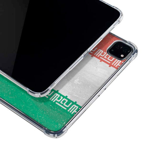 Iran Flag Distressed iPad Pro 12.9in (2020) Clear Case