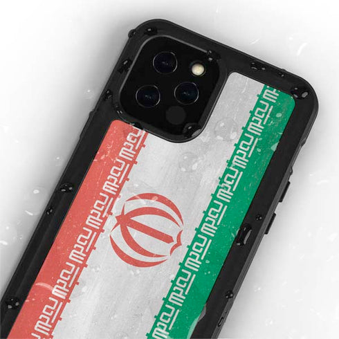 Iran Flag Distressed iPhone 12 Pro Waterproof Case