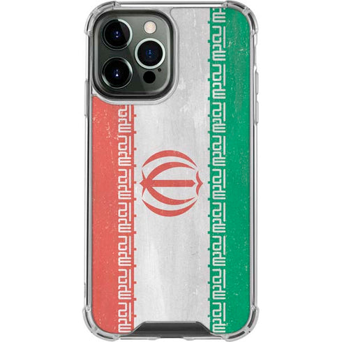 Iran Flag Distressed iPhone 13 Pro Max Clear Case