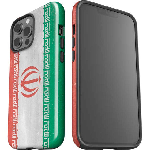 Iran Flag Distressed iPhone 13 Pro Max Impact Case