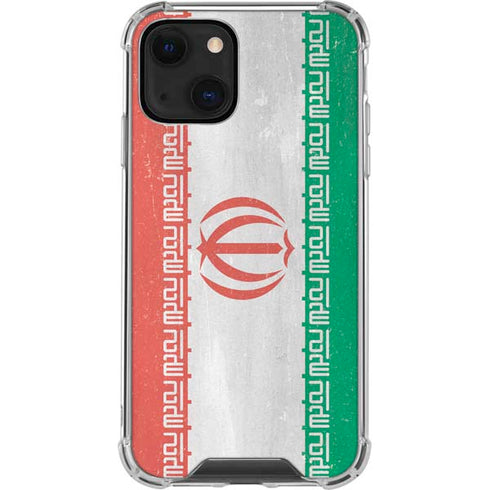 Iran Flag Distressed iPhone 14 Clear Case