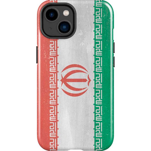Iran Flag Distressed iPhone 15 Plus Impact Case