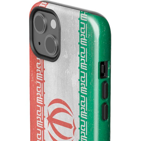 Iran Flag Distressed iPhone 14 Plus Impact Case