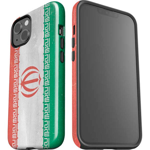 Iran Flag Distressed iPhone 15 Plus Impact Case