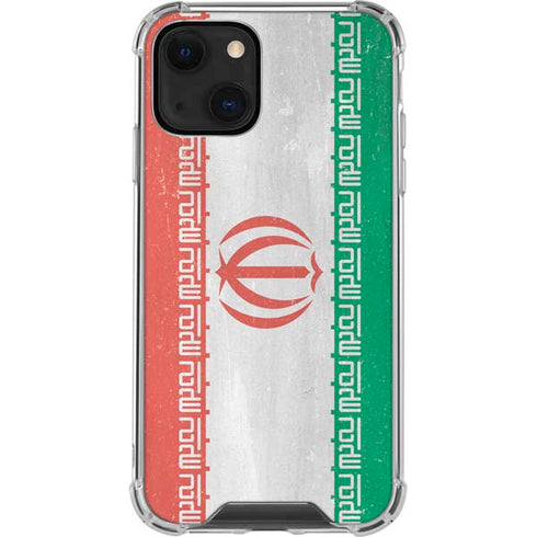 Iran Flag Distressed iPhone 14 Plus Clear Case