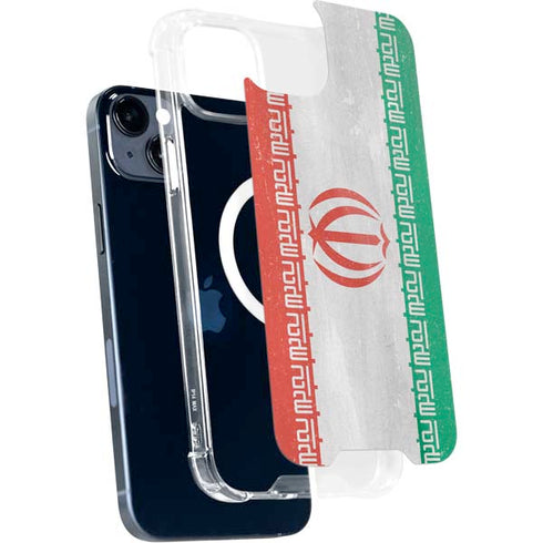 Iran Flag Distressed iPhone 14 Plus MagSafe Case