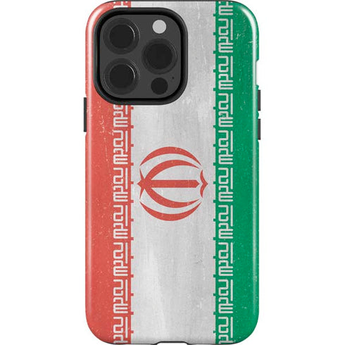 Iran Flag Distressed iPhone 14 Pro Impact Case