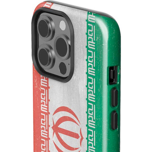 Iran Flag Distressed iPhone 14 Pro Impact Case
