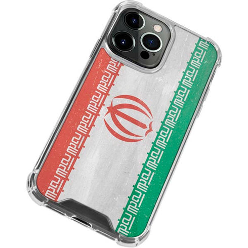 Iran Flag Distressed iPhone 15 Pro Max Clear Case