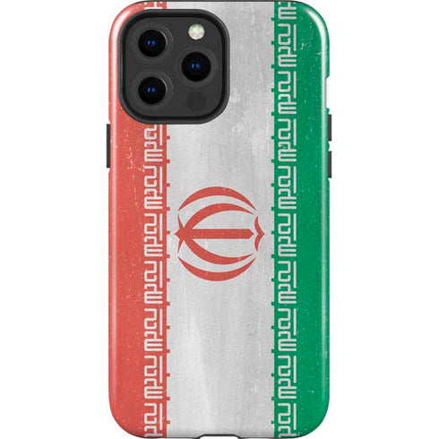 Iran Flag Distressed iPhone 15 Pro Max Impact Case