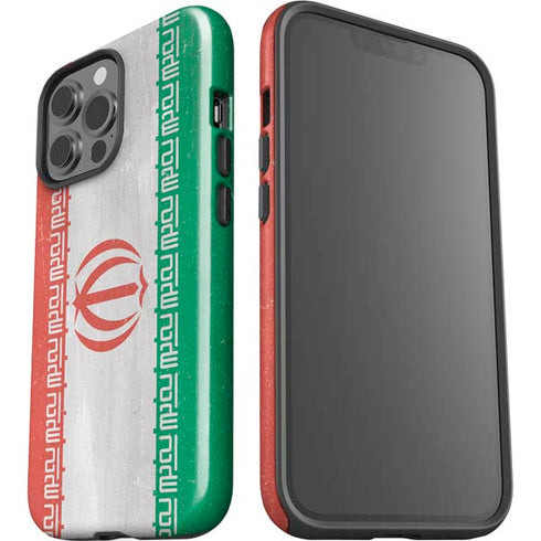 Iran Flag Distressed iPhone 15 Pro Max Impact Case