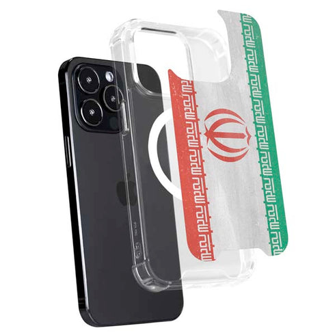 Iran Flag Distressed iPhone 15 Pro Max MagSafe Case