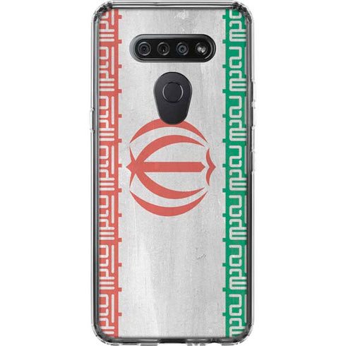 Iran Flag Distressed LG K51/Q51 Clear Case