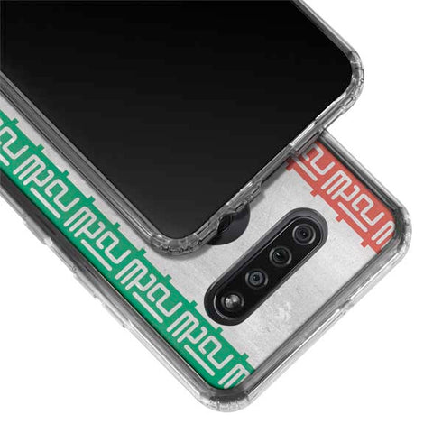 Iran Flag Distressed LG K51/Q51 Clear Case