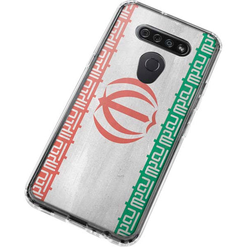 Iran Flag Distressed LG K51/Q51 Clear Case