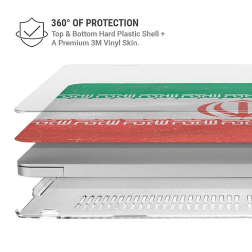 Iran Flag Distressed MacBook Pro 13in (2020) Case plus Skin