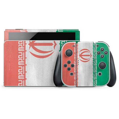 Iran Flag Distressed Nintendo Switch OLED (2021) Skin