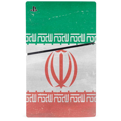 Iran Flag Distressed PS5 Slim Disk Console Skin