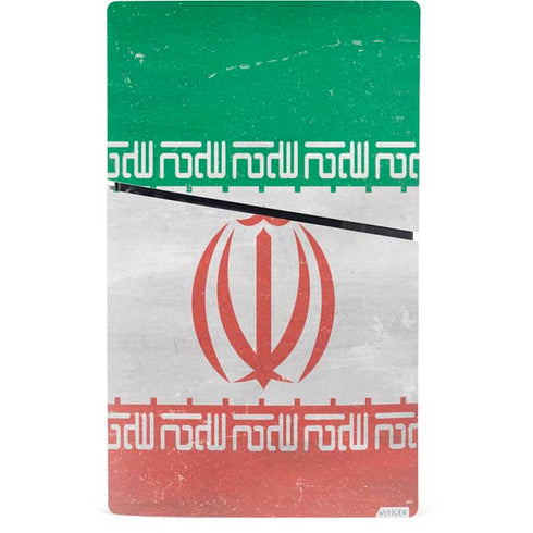 Iran Flag Distressed PS5 Slim Digital Edition Console Skin