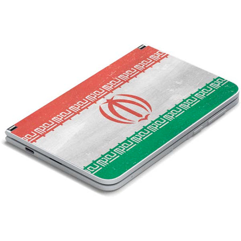 Iran Flag Distressed Surface Duo Skin