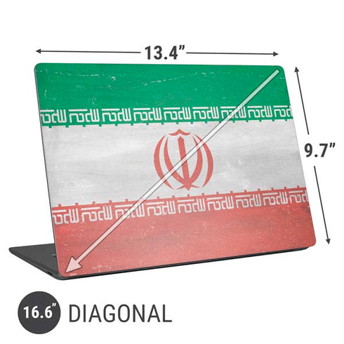 Iran Flag Distressed Universal Laptop 16.6in (13.4 x 9.7in) Skin
