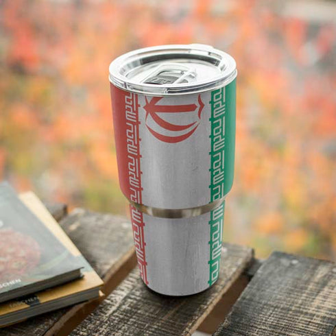 Iran Flag Distressed Yeti 30oz Rambler Tumbler Skin