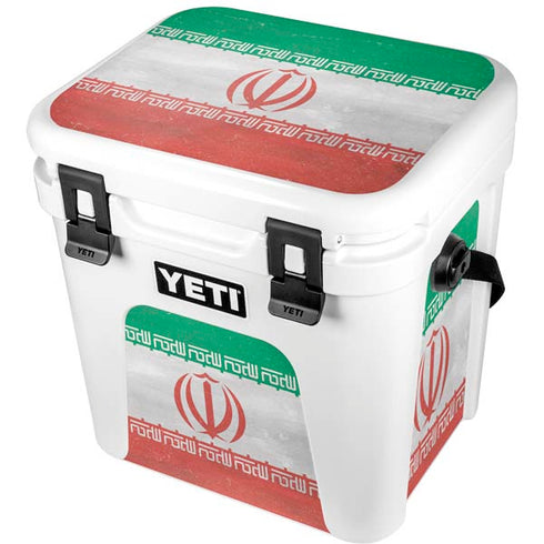 Iran Flag Distressed YETI Roadie 24 Hard Cooler Skin