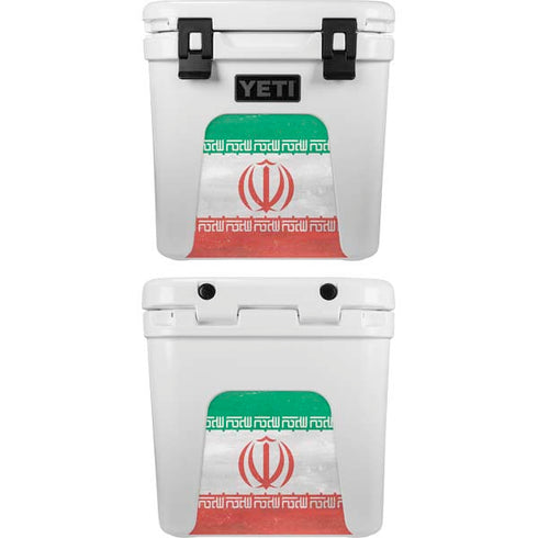 Iran Flag Distressed YETI Roadie 24 Hard Cooler Skin