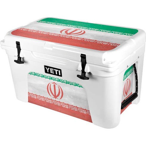 Iran Flag Distressed YETI Tundra 45 Hard Cooler Skin