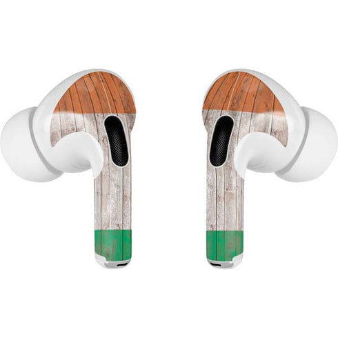 Ireland Flag Dark Wood AirPods Pro 2nd Gen Skin