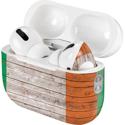 Ireland Flag Dark Wood AirPods Pro 2nd Gen Skin