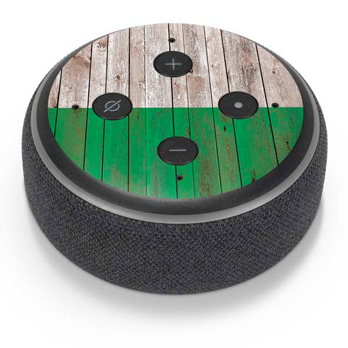 Ireland Flag Dark Wood Amazon Echo Dot Skin