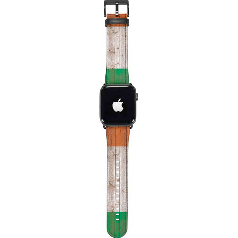 Ireland Flag Dark Wood Apple Watch Band 38-40mm