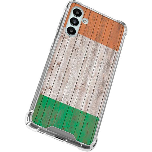 Ireland Flag Dark Wood Galaxy A13 5G Clear Case