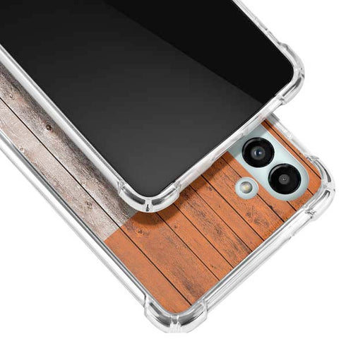Ireland Flag Dark Wood Galaxy A13 5G Clear Case