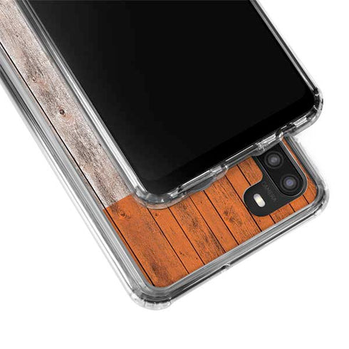 Ireland Flag Dark Wood Galaxy A21 Clear Case