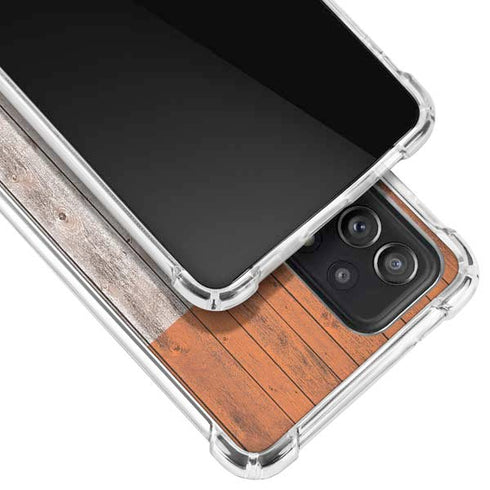Ireland Flag Dark Wood Galaxy A52 5G Clear Case
