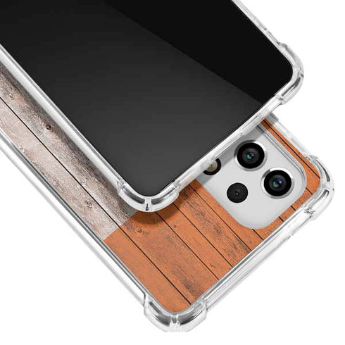 Ireland Flag Dark Wood Galaxy A53 5G Clear Case