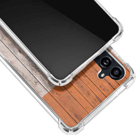 Ireland Flag Dark Wood Galaxy A54 5G Clear Case