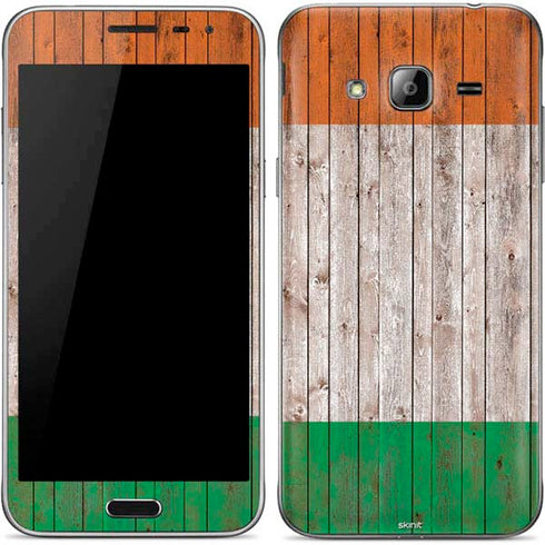 Ireland Flag Dark Wood Galaxy J3 Skin