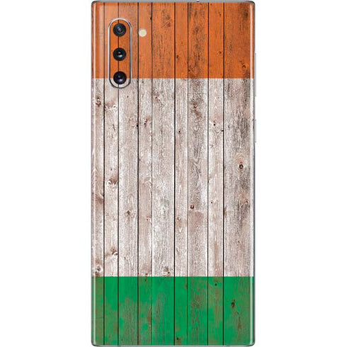 Ireland Flag Dark Wood Galaxy Note 10 Skin
