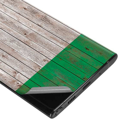 Ireland Flag Dark Wood Galaxy Note 10 Skin