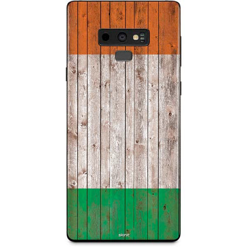 Ireland Flag Dark Wood Galaxy Note 9 Skin