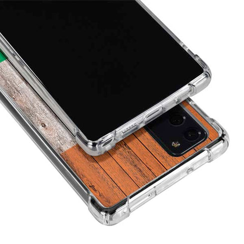 Ireland Flag Dark Wood Galaxy Note20 5G Clear Case