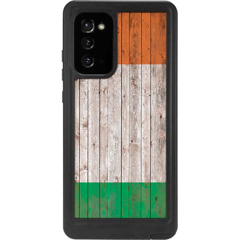Ireland Flag Dark Wood Galaxy Note20 5G Waterproof Case